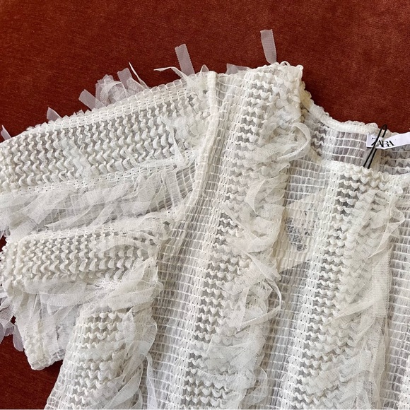 Zara Feathered Textured Top - Picture 2 of 4